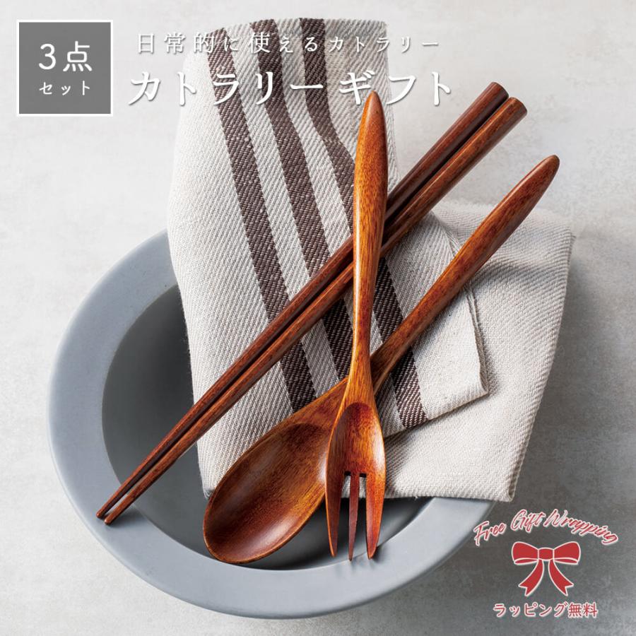 STYLENEO 天然木 カトラリー 3点 セット ギフト 持ち運び 結婚祝い