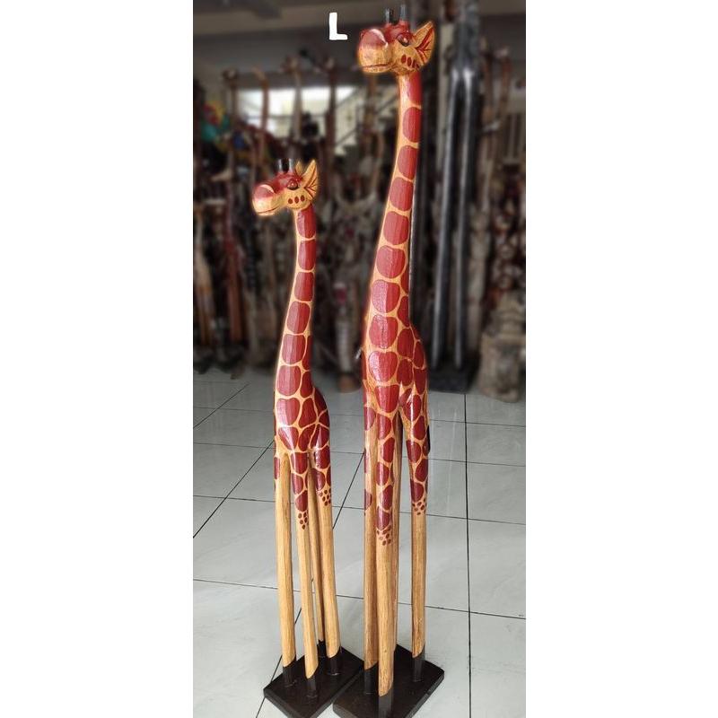 キリン 置物 木彫り オブジェ 木製 120cm おしゃれ 新生活 インテリア