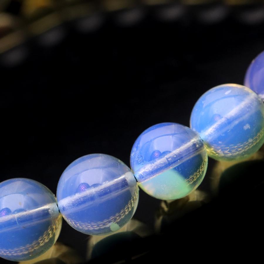 GOLD STONE ブルーアンバー ブレスレット 6mm メキシコ産 琥珀 こはく