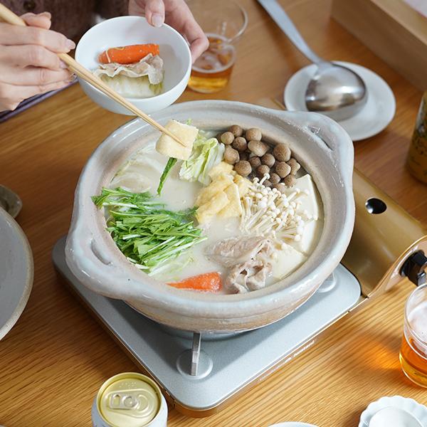 東屋 布袋鍋 中 九寸 伊賀焼 土鍋 日本製 陶器 : がらんどう 手仕事品