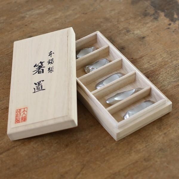 大阪錫器 箸置き 本錫 箸置 しずく5ヶ入 : がらんどう 手仕事品と