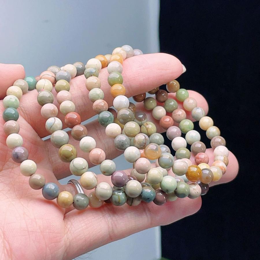 PROME 天然石 アラシャン 瑪瑙 6mm ブレスレット NO.P702 : 天然石工場