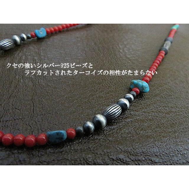 インディアンジュエリーネックレス ナバホ族 シルバー925 ターコイズ
