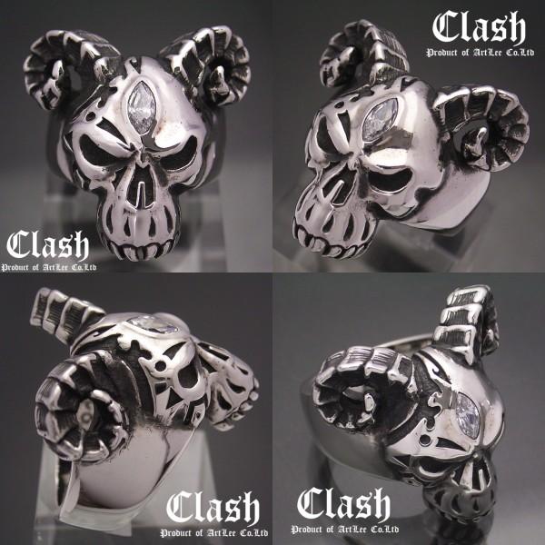 Clash デーモンビーストスカルリング シルバー925 : ブライトネス