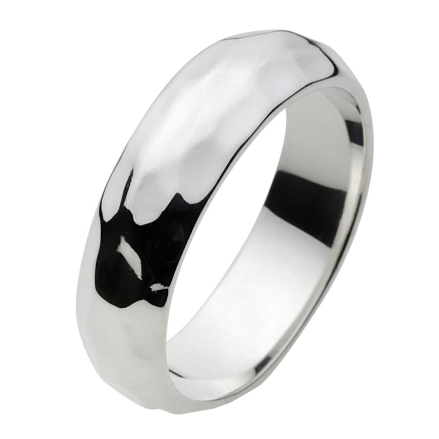 シルバーリング 指輪 メンズ シンプル 打ち出し ハンドメイド柄