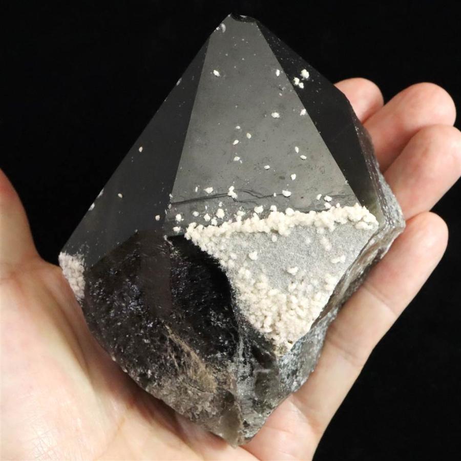 中国山東省産 黒水晶 モリオン 103mm ポイント原石 438g 【榎本通商