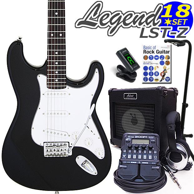 Aria Proll エレキギター 初心者 セット ZOOM G1Four付 LST-Z/BK