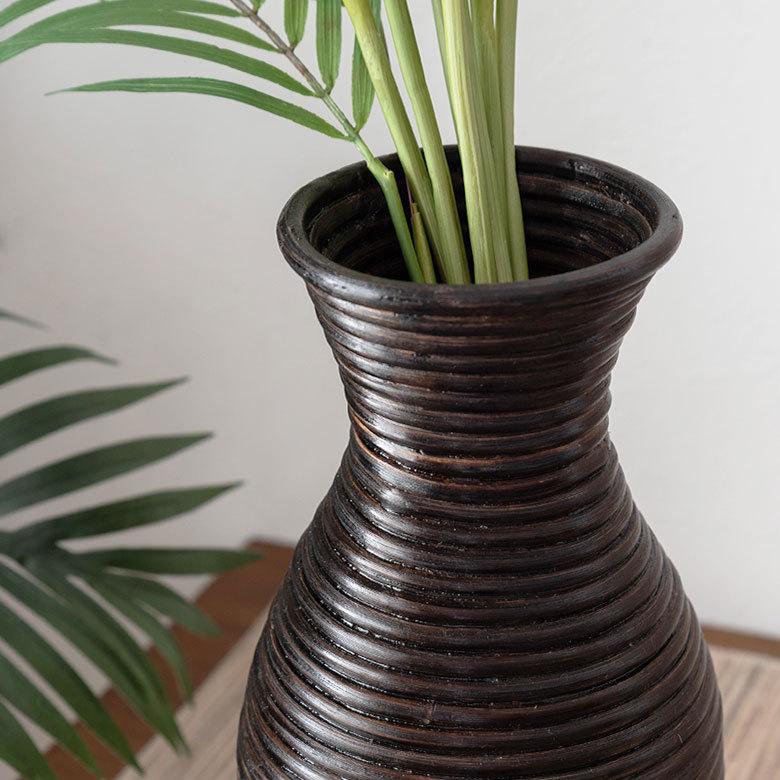 花器 壺 フラワーベース バスケット ラタン アジアン雑貨 おしゃれ