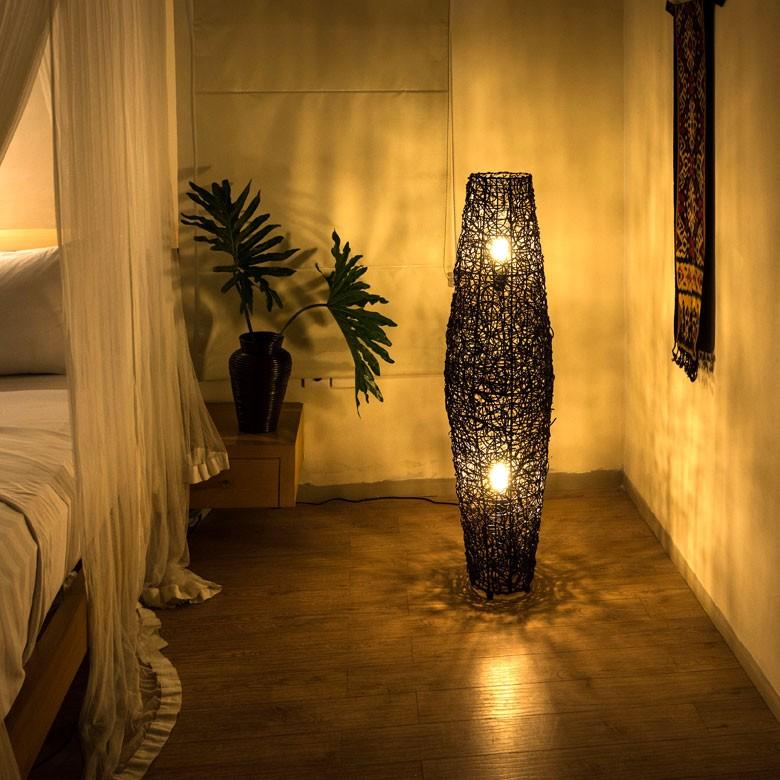 フロアライト 照明 スタンド ラタン製 籐 高さ約120cm アジアン バリ