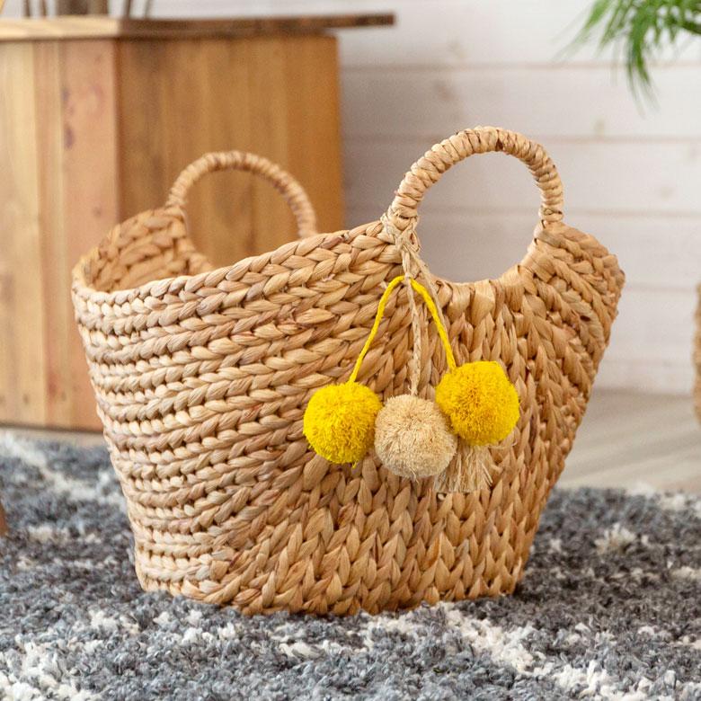 チャーム ポンポン アクセサリー ラフィア製 バッグチャーム カーテン