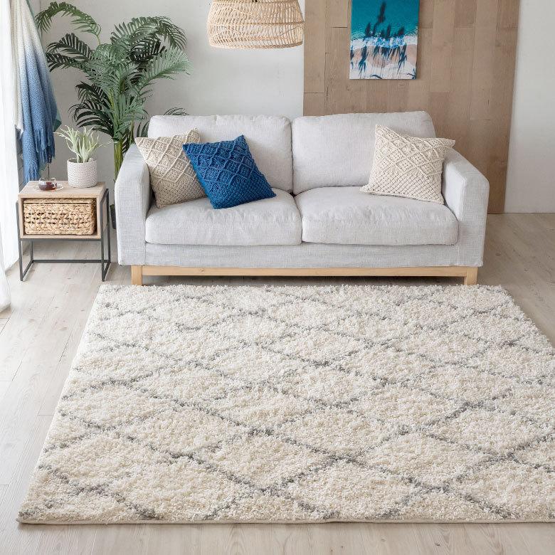 ELEMENTS ラグ マット 200×200cm エジプト製 ベニオワレン風