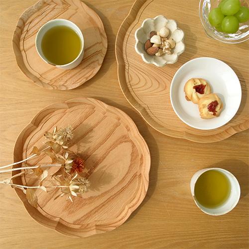 2/25はポイント10倍／ 四十沢木材工芸 KITO 輪花盆 大 ケヤキ 選べる