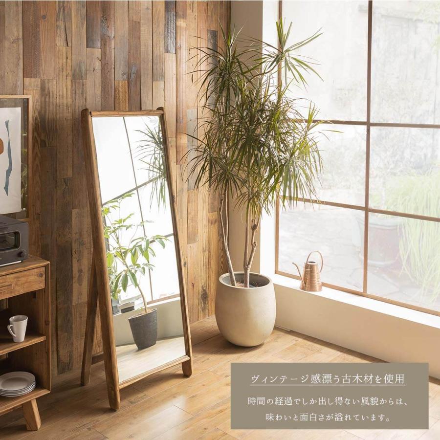 ミラー 鏡 スタンドミラー 全身 姿見 パイン パイン材 木製