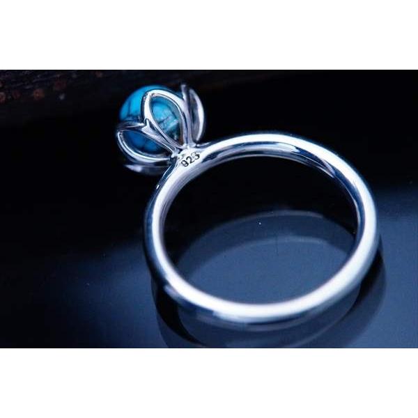 Indian Jewelry ターコイズ・フラワーデザイン 花型石留め立体装飾