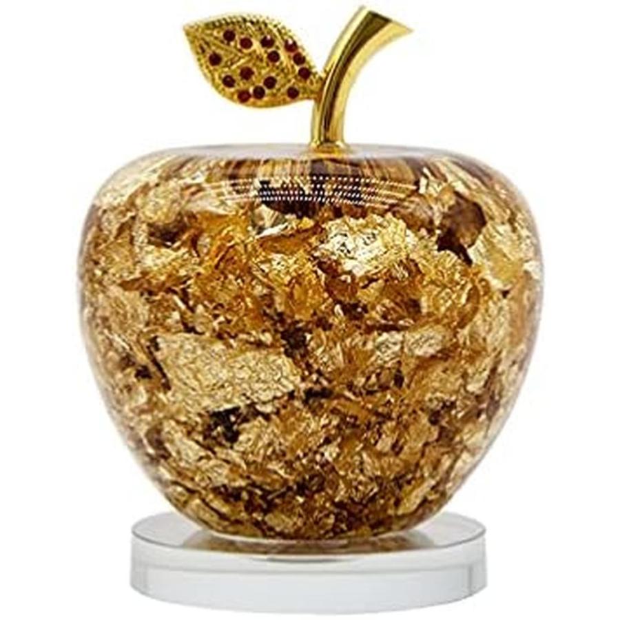 黄金のリンゴ インテリア 置き物 金箔入り ゴールドアップル 厄除け 病