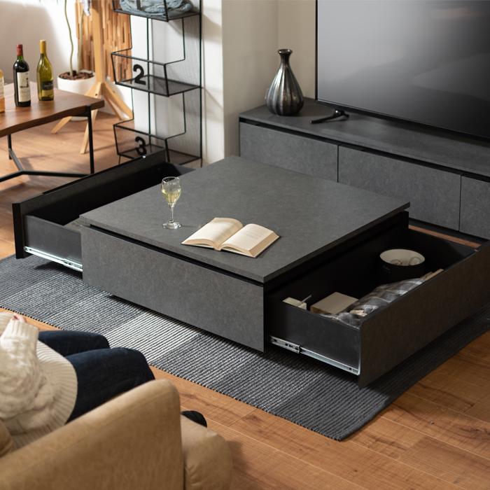 東谷 スクエアテーブル 机 家具 収納 テーブル センターテーブル 送料