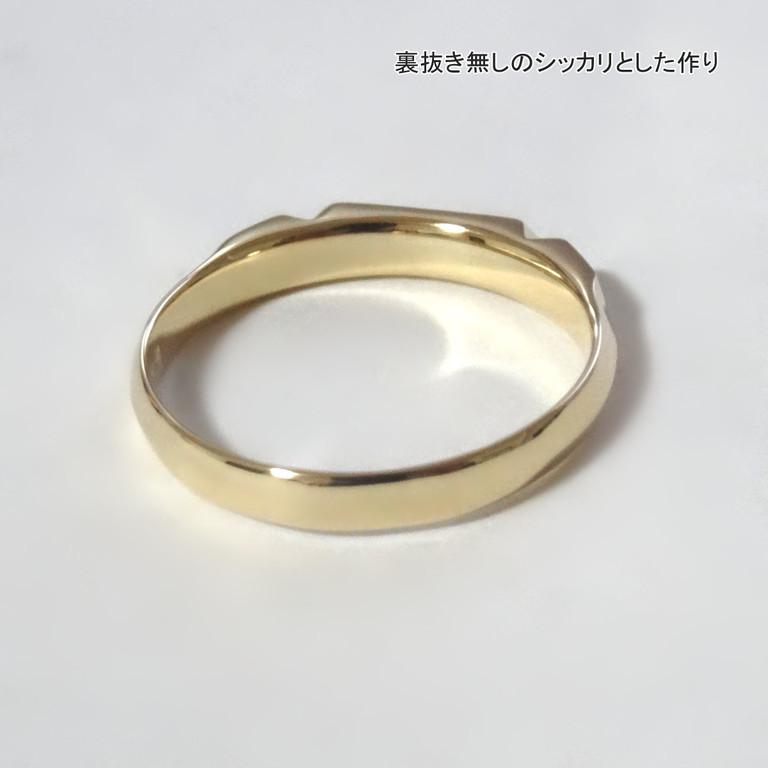 K18 18金 リング 指輪 印台 風 刻印可 レディース メンズ シンプル