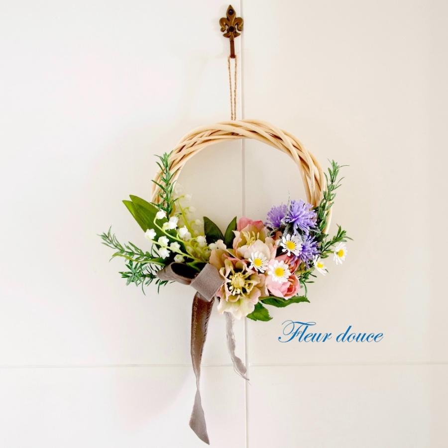 リース 玄関 スズラン クリスマスローズ ミニサイズ 23cm 全国送料無料