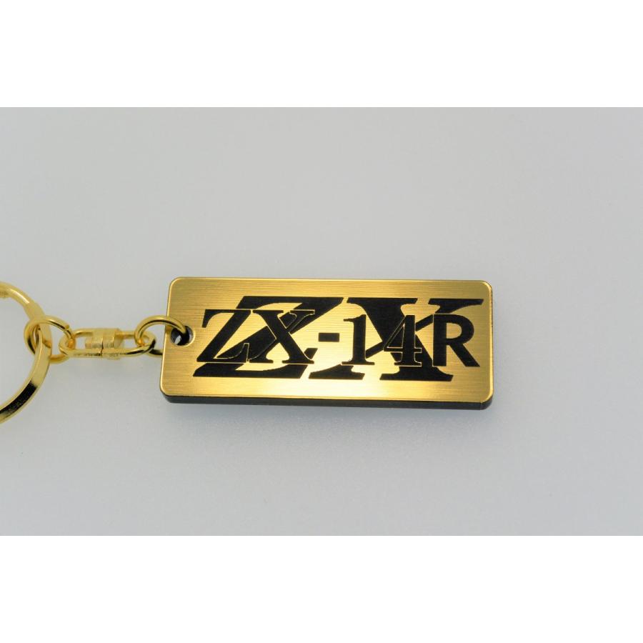 A-18-1 ZX-14R 2層アクリル製 金黒 2重リング キーホルダー カスタム