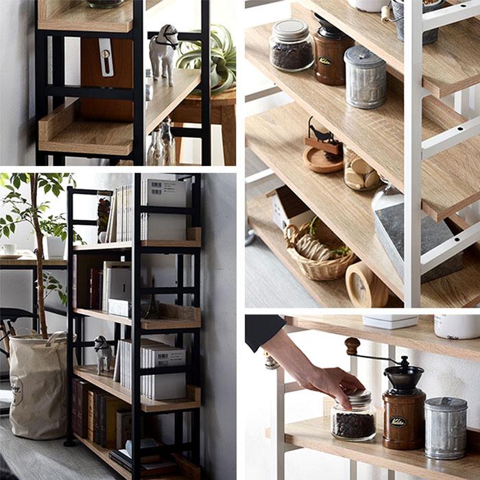 ワイエムワールド 本棚 オープンラック 書棚 スチールラック 北欧