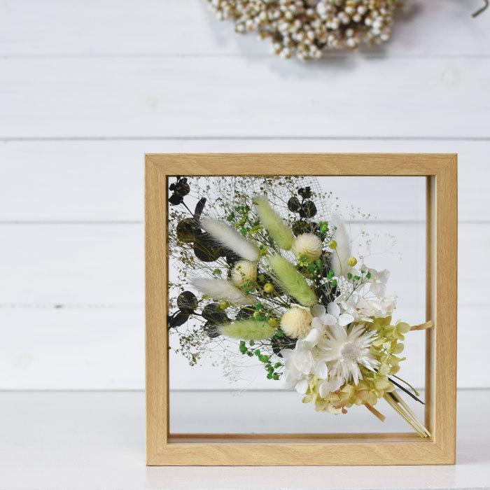 フレームアレンジ 正方形 大 名入れ 文字入れ プリザーブドフラワー