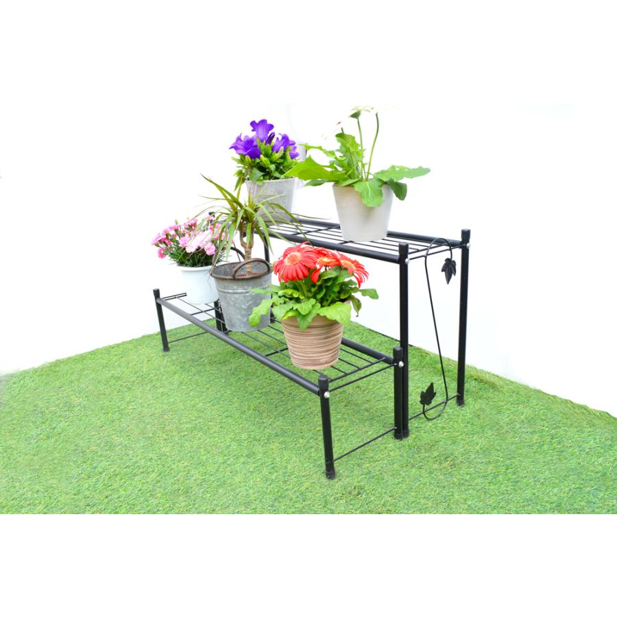 花台 フラワースタンド 鉄製 アイビースタンド 2段 1個 幅80 奥行40 高
