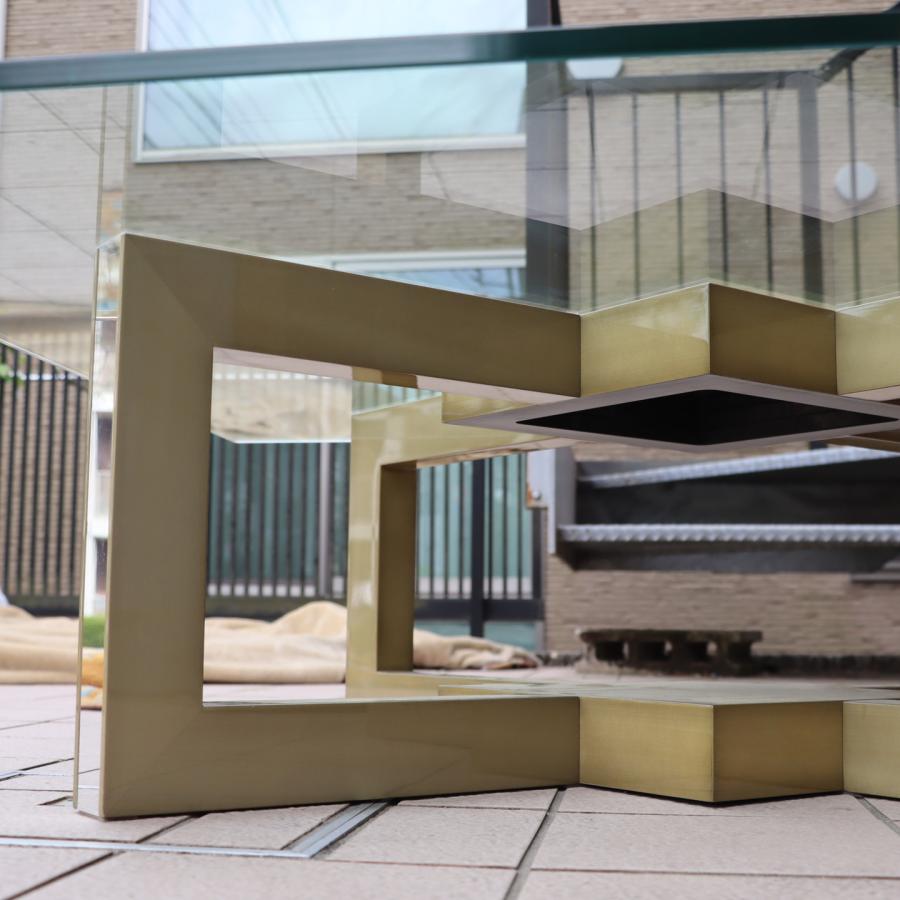 IDC OTSUKA 大塚家具 デコレ ガラス リビングテーブル スクエア