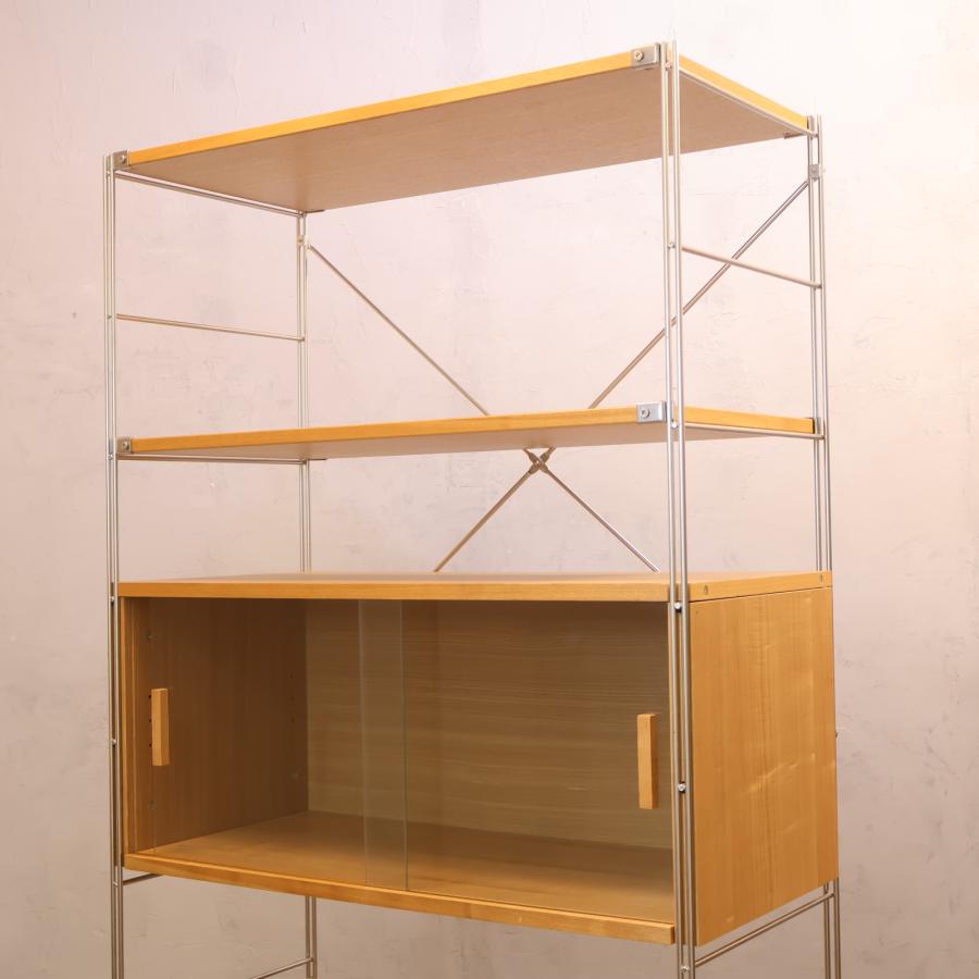 MUJI 無印良品 タモ材 ステンレス ユニットシェルフ ボックス・ガラス