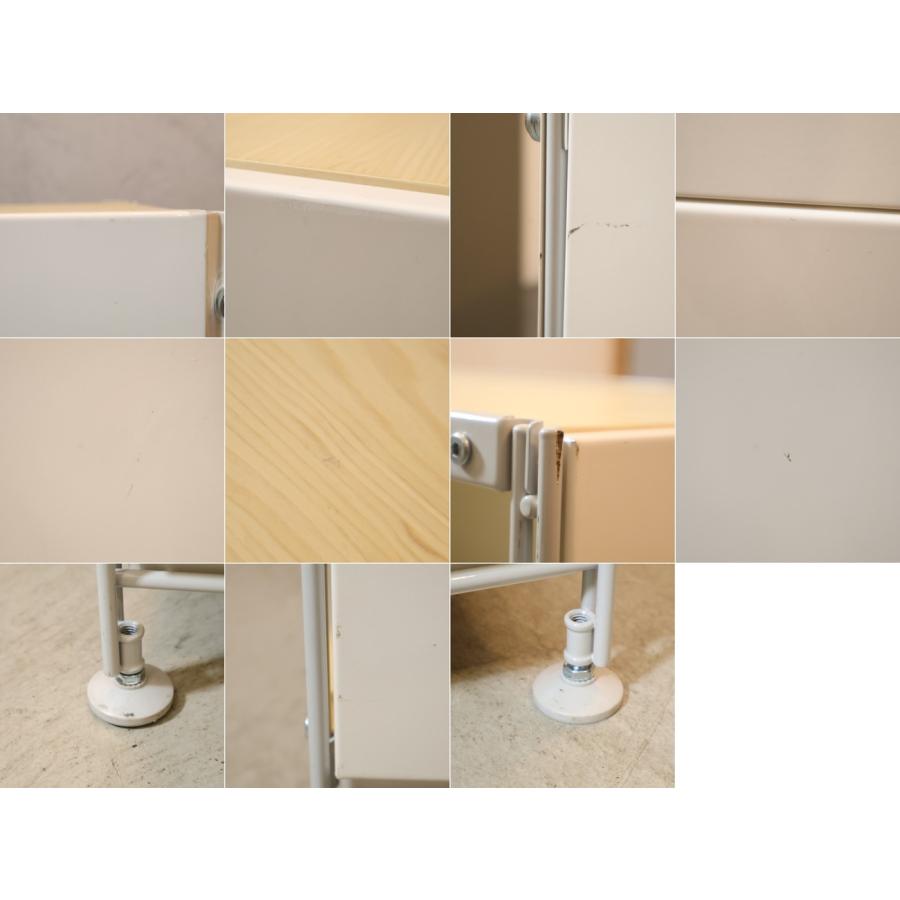 無印良品（MUJI） スチール メープル材 3段ユニットシェルフ パネル付