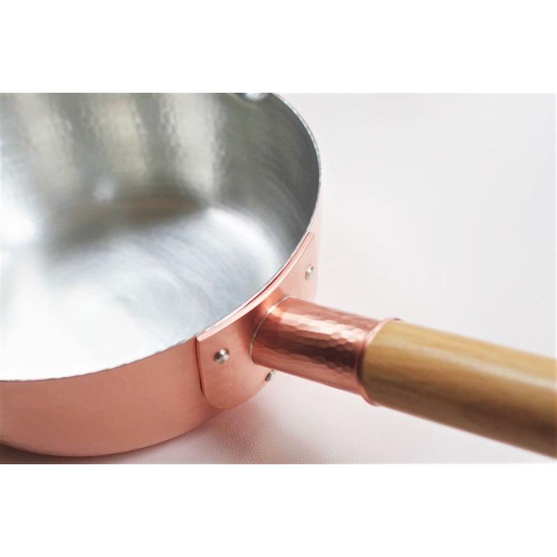 新光金属 雪平鍋 18cm 純銅製 手打ち 銅 燕市 行平鍋 職人 鎚目 銅器