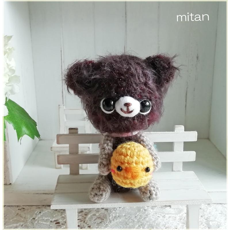 あみぐるみ ひよこ抱き くま（あみぐるみ作家みーたん さんの作品