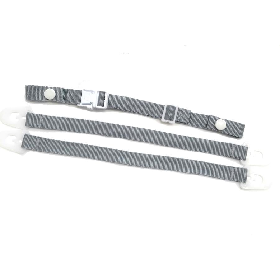 タニザワヘルメット用 ワンタッチあご紐+耳紐(穴あき) グレー T-16VP