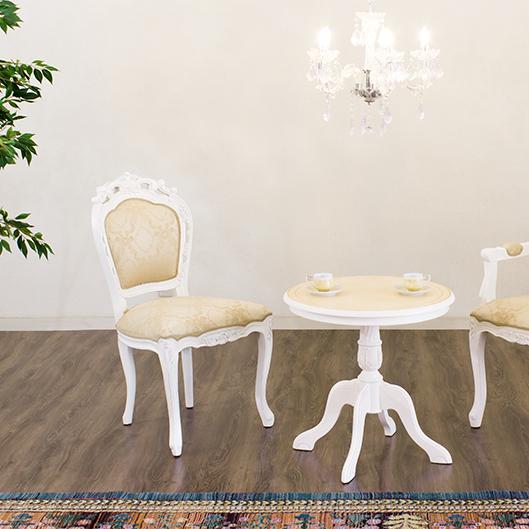 チェアー 椅子 アンティーク ひじ無し 猫脚 ホワイト 白 姫家具