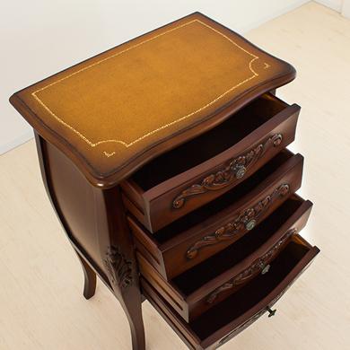 チェスト4段 ヨーロピアン調 アンティーク 猫脚 ネコ脚 ファックス台