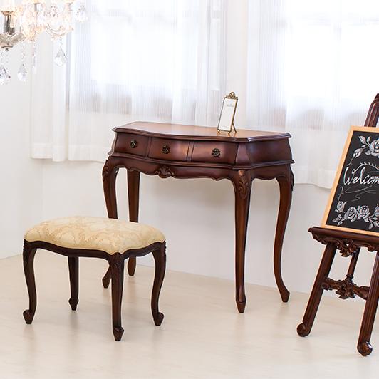 チェアー 猫脚 アンティーク調 スツール 椅子 ブラウン 可愛い 送料