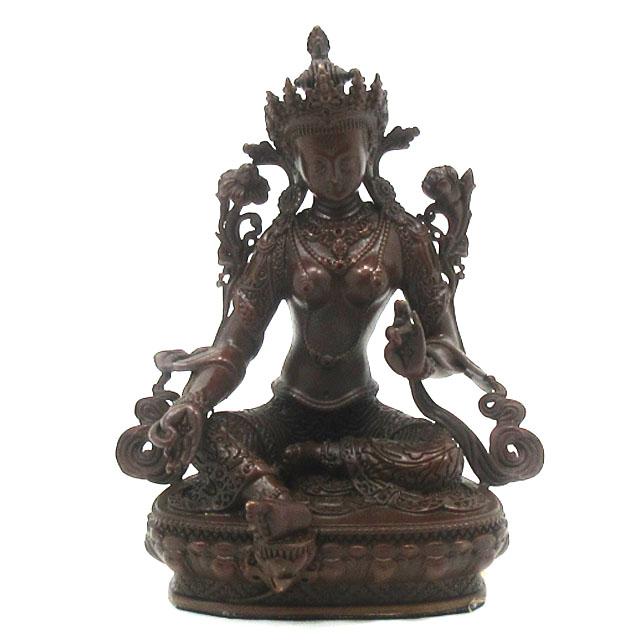 グリーンターラー 仏像 置物 緑多羅菩薩 菩薩像 高さ約10cm グリーン