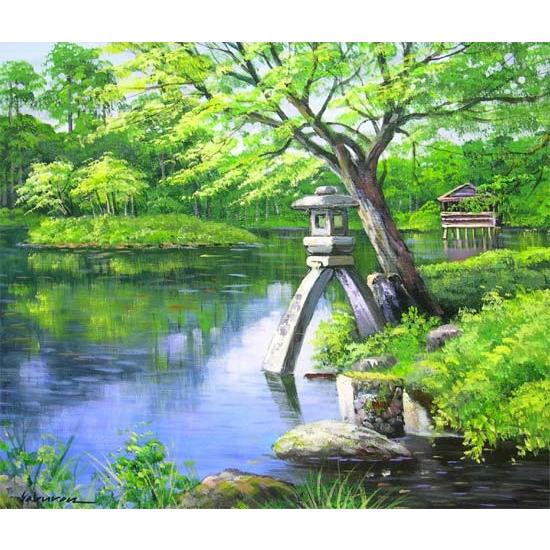 絵画 油絵 兼六園 （小池三郎） 【肉筆】【油絵】【日本の風景】【10号