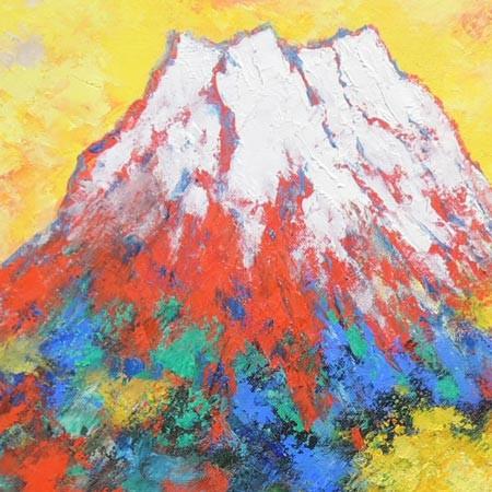 絵画 油絵 赤富士（横） （山下時雄） 【肉筆】【油絵】【日本の風景