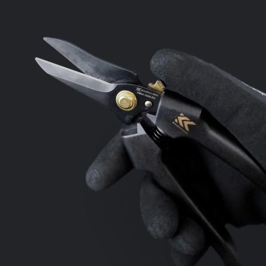 フジ矢 FUJIYA フジヤ 黒金 FM04-180NL-BG 電工ストレートバサミロック