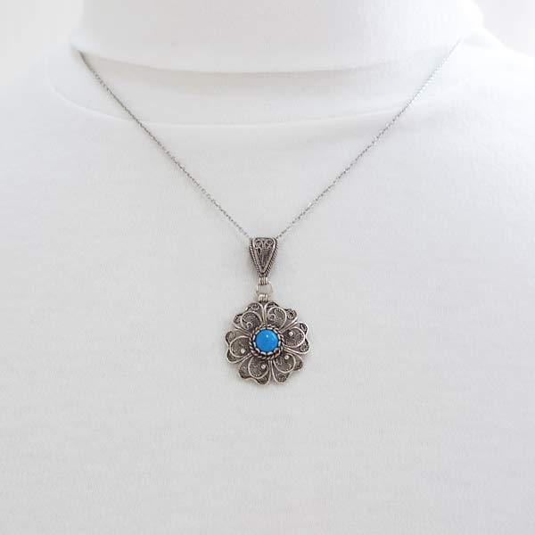 ターコイズ ペンダントトップ トルコ石 シルバー925 テルカーリ トルコ
