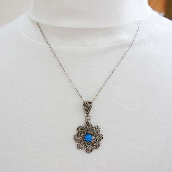 ターコイズ ペンダントトップ トルコ石 シルバー925 テルカーリ トルコ