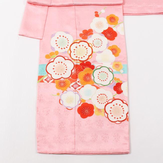 七五三 着物 7歳 正絹 購入 ピンク 梅文 京友禅 四つ身 絵羽模様 振袖