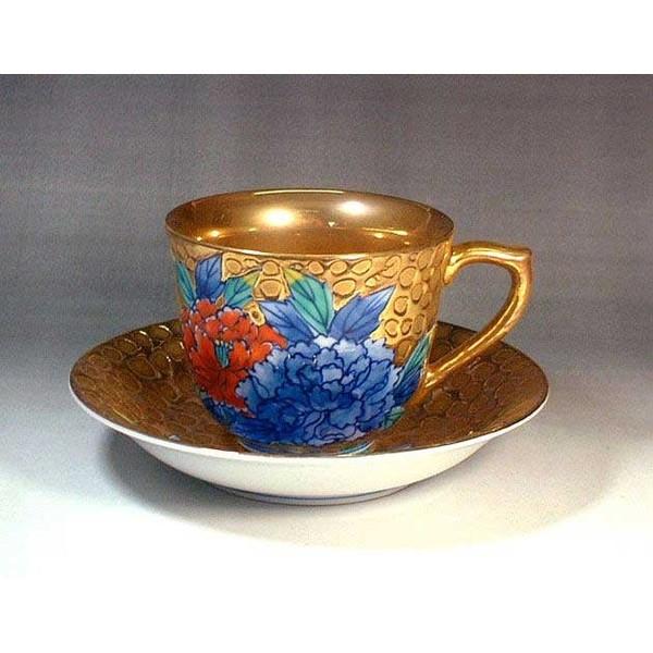 有田焼 染錦黄金牡丹絵コーヒーカップ｜陶芸家 藤井錦彩作 : 有田焼