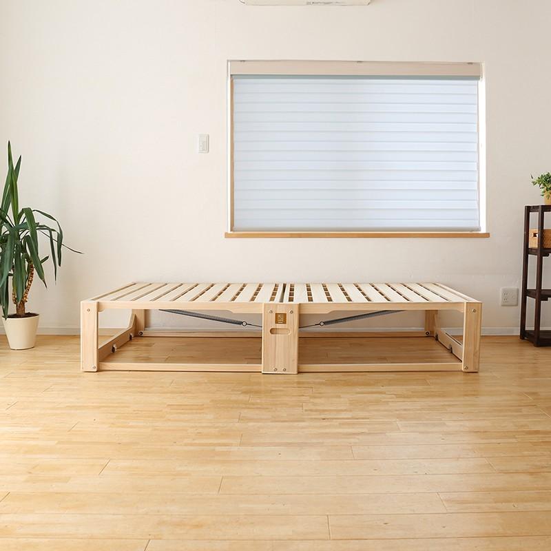 桐らくね プレミアム35 【日本製】 総桐製 すのこ折りたたみベッド