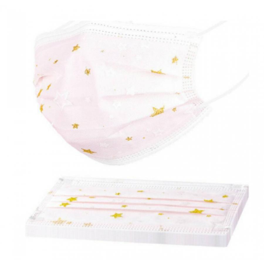国内検品 即納 10枚入り チュールレース 星柄マスク 使い捨て 花柄