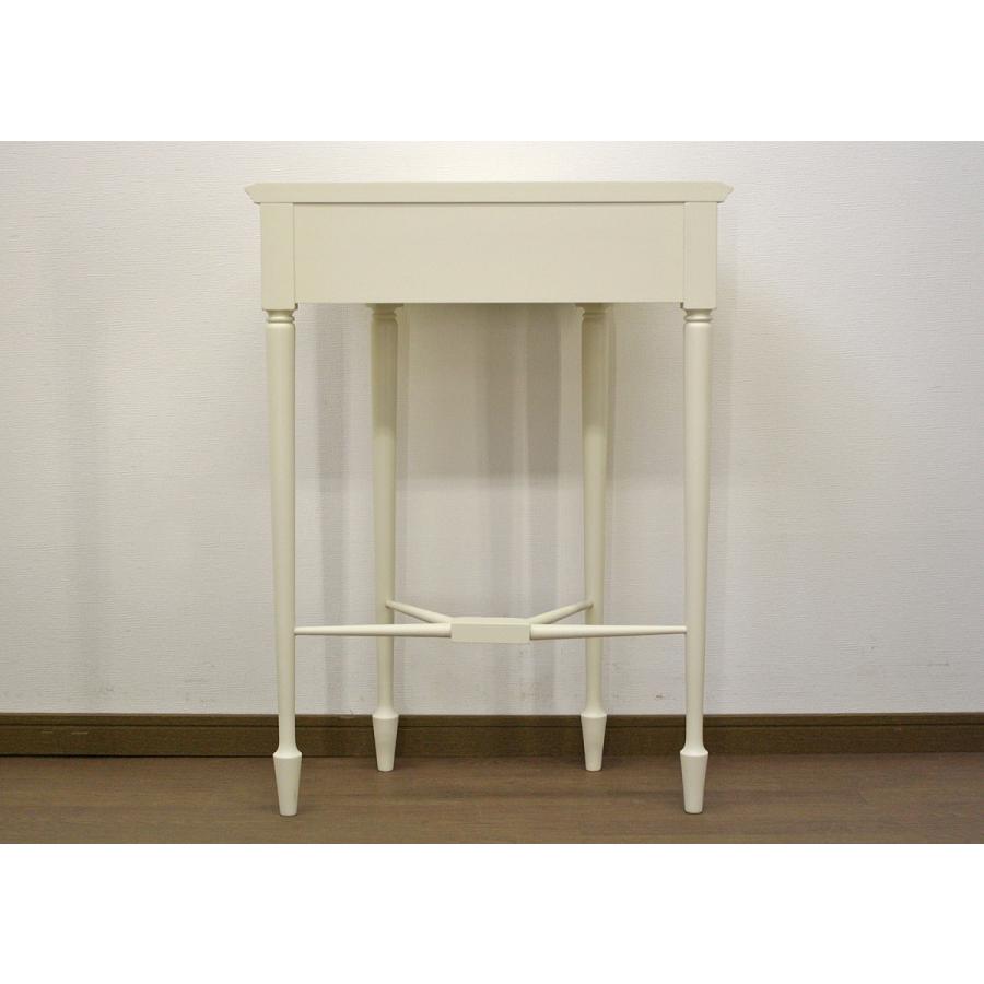 東海家具工業 コンソールテーブル 半円 アンティーク ホワイト 木製