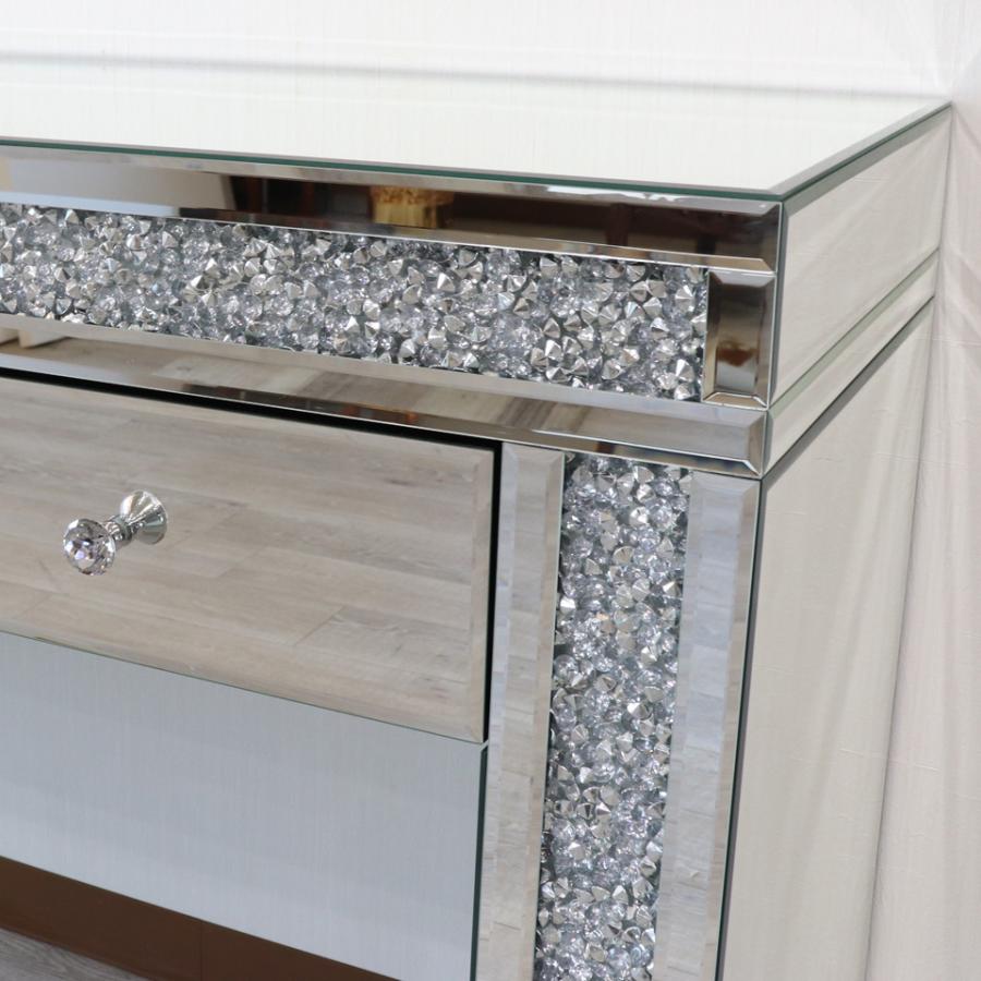 ミラー家具 ドレッサー 3面鏡 スツール 3点セット コスメデスク モダン