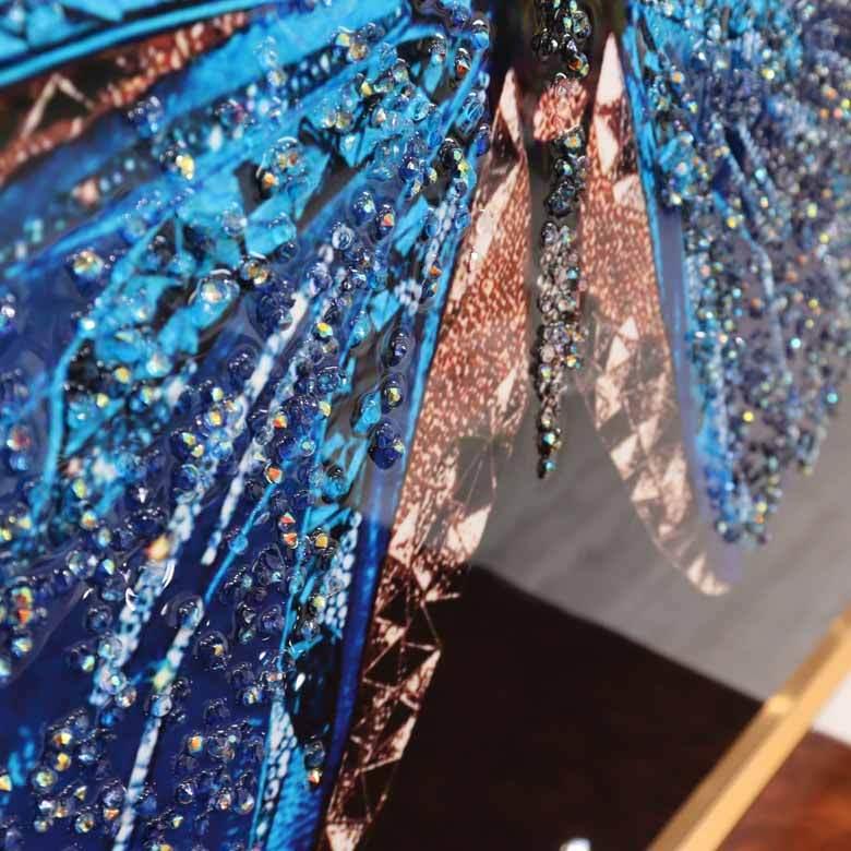 アートフレーム バタフライ キラキラアート 蝶 ゴールドフレーム