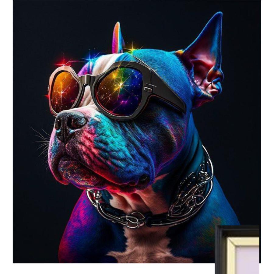 アートフレーム シャンブル ブルドッグ 犬 アウトロー クリスタル