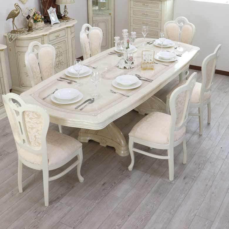 サルタレッリ アマルフィ 250cm ダイニングテーブル 7点セット 伸長式